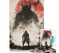 Rompecabezas japonés de 1000 Piezas con temática de samuráis y Demonios para Adultos Mejora la Memoria Diversión Relajante Corte Regalo Memorable (38x26cm)