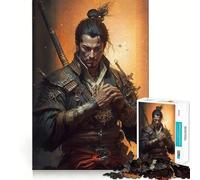 Rompecabezas japonés de 1000 Piezas Guerrero Samurai para Adultos Juguete Que desafía la Mente Corte preciso alineación Actividad Divertida para Toda la Familia (38x52cm)