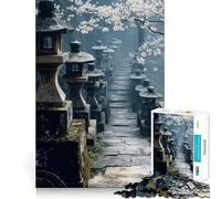 Rompecabezas japonés de 1000 Piezas Sendero de Faroles de Piedra para Adolescentes Recuerda, Mejora, Calma, Mente Clara, Arte Coleccionable 38x52cm