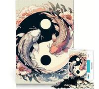 Rompecabezas japonés de 1000 piezas Yin Yang Koi Fish para adolescentes,estimula el desarrollo cognitivo,divertido,con cierre seguro y sin piezas sueltas Una forma entretenida de pasar el tiempo libre