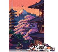 Rompecabezas japonés de Arte pixelado, Juguete Educativo, Rompecabezas de cartón Premium para Adultos y niños, 1000 Piezas (75 x 50 cm)