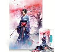 Rompecabezas japonés de Chicas samurái de 1000 Piezas para Adultos Ayuda a Mejorar la Memoria y Alivia la ansiedad Diseño artístico para armar Regalo (38x26cm)