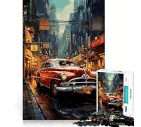 Rompecabezas japonés de Coche clásico 1000 Piezas Juego Think Boost Cierre hermético Sin Piezas Sueltas Desafío Interactivo para el Cerebro en casa (50x75cm)