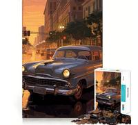 Rompecabezas japonés de Coche clásico de 1000 Piezas Diversión para ejercitar la Memoria Bordes Lisos Encaje Forma Divertida de llenar Las Horas Libres (50x75cm)