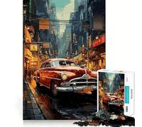 Rompecabezas japonés de Coche clásico para Adolescentes,1000 Piezas,Juego para estimular la Mente,Montaje Firme y Seguro,Actividad para Fortalecer los Lazos Familiares (38x26cm)