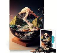 Rompecabezas japonés de Comida Ramen neón de 1000 Piezas para Adolescentes Fortalece la Memoria, Calma, relaja, Bordes Suaves Regalo increíble (50x75cm)