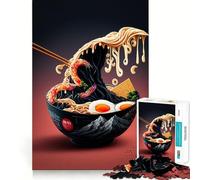 Rompecabezas japonés de Comida Ramen Neon de 1000 Piezas para Adolescentes Fortalece la Memoria Divertido y Relajante Bordes Lisos Lista de Deseos de Santa Claus (38x26cm)