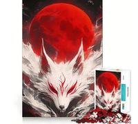 Rompecabezas japonés de Lobo y Luna,1000 Piezas,Entrenamiento Mental,Piezas sin Rebabas,Corte Limpio,Actividad Absorbente para Noches tranquilas (50x75cm)