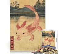 Rompecabezas japonés de Madera con diseño de ajolote, 1000 Piezas, para adolescentesPiensa Que el Tiempo de Entrenamiento está Bien empleadoBordes definidosRegalo Festivo (38x26cm)