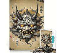 Rompecabezas japonés de máscara Oni de 1000 Piezas para Adultos Juego antiestrés Manualidad Creativa Un Reto difícil Un Regalo estupendo (50x75cm)