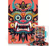 Rompecabezas japonés de máscaras Oni Yokai para Adolescentes, 1000 Piezas, para ejercitar la Mente, Relajarse y Fortalecer los Lazos Familiares Idea de cumpleaños (38x26cm)