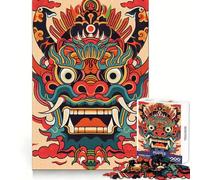 Rompecabezas japonés de máscaras Oni Yokai para Adultos, 1000 Piezas, Juego para ejercitar la Mente, pasatiempo Familiar, exhibición artística (38x26cm)