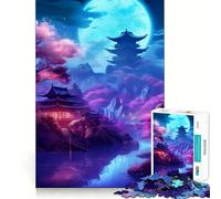 Rompecabezas japonés de neón de 1000 Piezas para Adolescentes, Juguete para estimular la lógica y aliviar la tensión, Ideal para Pedir un Deseo a Santa Claus (38x26cm)