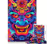Rompecabezas japonés de neón Oni Yokai para Adultos, 1000 Piezas, Juguete para ejercitar la Mente, diseño de Montaje Lento, Regalo Encantador (38x52cm)