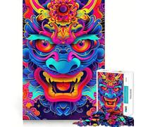 Rompecabezas japonés de neón Oni Yokai para Adultos, 1000 Piezas, Juguete para ejercitar la Mente, diseño de Montaje Lento, Regalo Encantador (38x52cm)