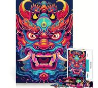 Rompecabezas japonés de neón Oni Yokai para Adultos, 1000 Piezas, Juguete para ejercitar la Mente, Tiempo de relajación, diseño para armar, (50x75cm)