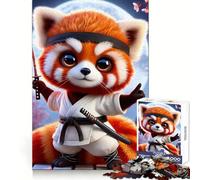 Rompecabezas japonés de Panda Rojo samurái para Adultos, 1000 Piezas, Juego Inteligente, Divertido y Relajante, Ideal para armar, Regalo preciado (38x52cm)