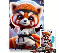 Rompecabezas japonés de Panda Rojo samurái para Adultos, 1000 Piezas, Juego Inteligente, Divertido y Relajante, Ideal para armar, Regalo preciado (38x52cm)
