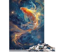 Rompecabezas japonés de pez koi, de Primera Calidad, 100% Reciclado, Rectangular, para niños y niñas, 1000 Piezas (26 x 38 cm)