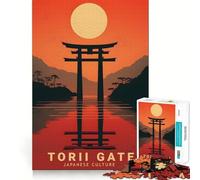 Rompecabezas japonés de Puerta Torii de 1000 Piezas para Adolescentes Juguete para el Desarrollo Personal Diversión compartida Bordes precisos Artículo de Santa Claus 38x52cm