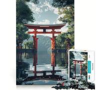 Rompecabezas japonés de Puerta Torii de 1000 Piezas para Adolescentes Refuerza la Memoria Tranquilidad y Calma Regalo Ideal para Pedir un Deseo a Papá Noel 38x26cm