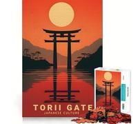 Rompecabezas japonés de Puerta Torii de 1000 Piezas para Adultos, Juguete para ejercitar la Mente, Alivio del estrés, diseño para armar, Regalo Elegante 50x75cm