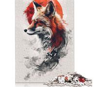 Rompecabezas japonés de Zorro Rojo, Juego de Bricolaje, Rompecabezas de cartón Premium para Mujeres, Hombres y niños, Regalo para el Día del Niño, 1000 Piezas (26 x 38 cm)