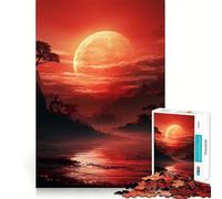 Rompecabezas japonés Luna Roja de 1000 Piezas para Adolescentes, Juguete de lógica Mental, Corte Firme y silencioso, artículo de Santa Claus (38x52cm)
