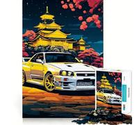 Rompecabezas japonés Nissan Silvia de 1000 Piezas para Adolescentes, Juguete cognitivo, pasatiempo Relajante, Borde Premium, Lista de Deseos de Santa Claus (38x26cm)