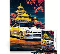 Rompecabezas japonés Nissan Silvia de 1000 Piezas para Adolescentes, Juguete cognitivo, pasatiempo Relajante, Borde Premium, Lista de Deseos de Santa Claus (38x26cm)