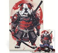 Rompecabezas japonés Pull Dog Warrior para Adultos, 1000 Piezas, para Fortalecer la Memoria, Actividad para el hogar, Bordes limpios, Regalo Festivo (38x26cm)
