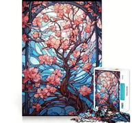 Rompecabezas japonés Sakura Bloom de 1000 Piezas para Adultos, Juego Mental, diversión Tranquila, Piezas de colección de Arte de Corte preciso (50x75cm)