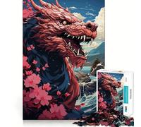 Rompecabezas japonés Sakura Dragon para Adultos, 1000 Piezas, Juego Inteligente, patrón Tranquilo y Relajante, Regalo increíble (38x52cm)
