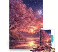 Rompecabezas japonés Sakura Sunset de 1000 Piezas para Adolescentes, Juguete de lógica, Tren, Entretenimiento, Corte Suave, (38x26cm)