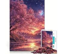 Rompecabezas japonés Sakura Sunset para Adultos, 1000 Piezas, para Fortalecer la Memoria, Divertido, de Calidad, Elegante, Regalo (50x75cm)