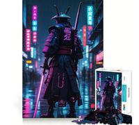 Rompecabezas japonés Samurai Cyberpunk de 1000 Piezas para Adultos Juguete Inteligente para el hogar Corte Suave Sorpresa navideña (50x75cm)