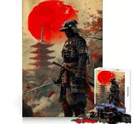 Rompecabezas japonés Samurai Moon Red de 1000 Piezas para Adolescentes, Juguete de lógica, Tren, silencioso, Divertido, Corte Suave, Regalo Encantador (50x75cm)