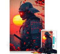 Rompecabezas japonés Samurai Sunset de 1000 Piezas para Adolescentes, Juguete de lógica, Divertido y silencioso, Corte Suave, Regalo Encantador (50x75cm)