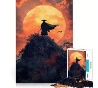 Rompecabezas japonés Samurai Sunset para Adultos, 1000 Piezas, para ejercitar la Mente, relajación, diseño de Bordes precisos, colección de Arte (50x75cm)