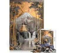 Rompecabezas japonés Serene Gold de 1000 Piezas para Adultos Juguete de lógica Estimulante para un Juego Relajante Bordes Transparentes Regalo conmovedor (50x75cm)