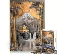 Rompecabezas japonés Serene Gold de 1000 Piezas para Adultos, Juguete Inteligente, Divertido y silencioso, con Bordes Suaves, Ideal para Festivales (38x52cm)