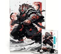 Rompecabezas japonés Tiger Samurai para Adultos, 1000 Piezas, Juguete para ejercitar la Mente, diseño Relajante, Regalo de Papá Noel 38x52cm
