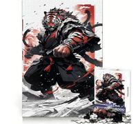 Rompecabezas japonés Tiger Samurai para Adultos, 1000 Piezas, Juguete para ejercitar la Mente, diseño Relajante, Regalo de Papá Noel 38x52cm