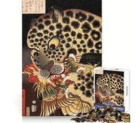Rompecabezas japonés Tiger Utagawa de 1000 Piezas para Adolescentes Juguete para el Desarrollo Personal Diversión compartida Bordes precisos Artículo de Santa Claus 38x26cm