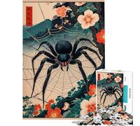 Rompecabezas japonés Ukiyo-e de 1000 Piezas para Adolescentes araña Rompecabezas para Adultos Juego de ingenio Divertido humorístico difícil y desafiante (tamaño 38x52cm)