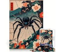Rompecabezas japonés Ukiyo-e de arañas, 1000 Piezas para Adolescentes Refuerza la Memoria Aguanta y Calma Calidad Regalo Ideal para Navidad 38x26cm