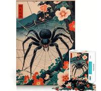 Rompecabezas japonés Ukiyo-e de arañas, 1000 Piezas para Adolescentes Refuerza la Memoria Aguanta y Calma Calidad Regalo Ideal para Navidad 38x26cm