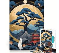 Rompecabezas japonés Vintage con Forma de árbol,1000 Piezas,Ideal para ejercitar la Mente,con componentes Resistentes y de Corte Limpio Un Entretenimiento cautivador para Disfrutar en casa (38x26cm)