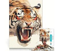 Rompecabezas japonés Vintage de Tigre para Adolescentes,1000 Piezas,Divertido Juego de Memoria,Superficie Lisa sin Rebabas,Regalo de cumpleaños,Juguete para ejercitar la Mente (38x52cm)