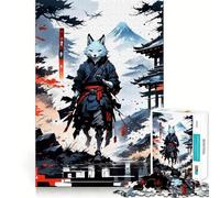 Rompecabezas japonés Warrior Kitsune Wolf de 1000 Piezas para Adultos Juguete Que desafía la Mente Corte preciso y alineación Actividad Divertida para Toda la Familia (50x75cm)